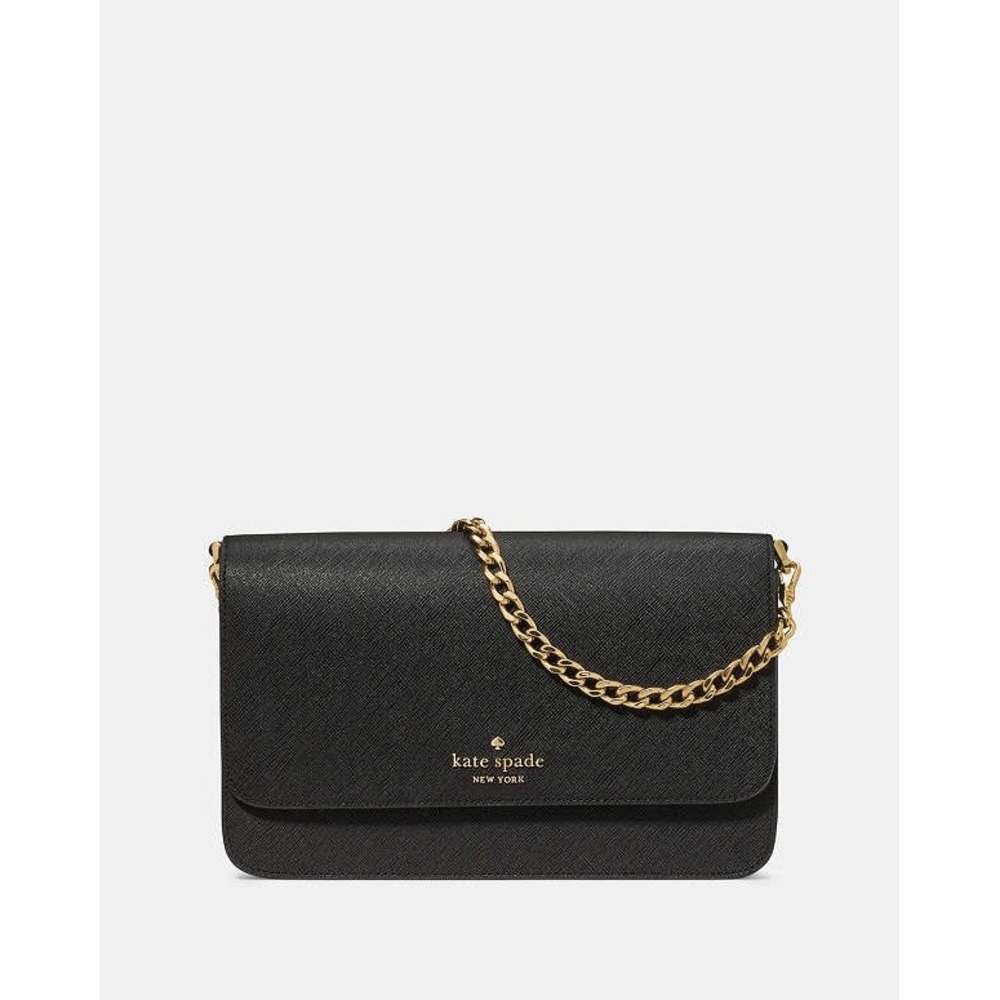 Kate Spade Madison Willow Crossbody Bag Black Saffiano Leather Chain Strap